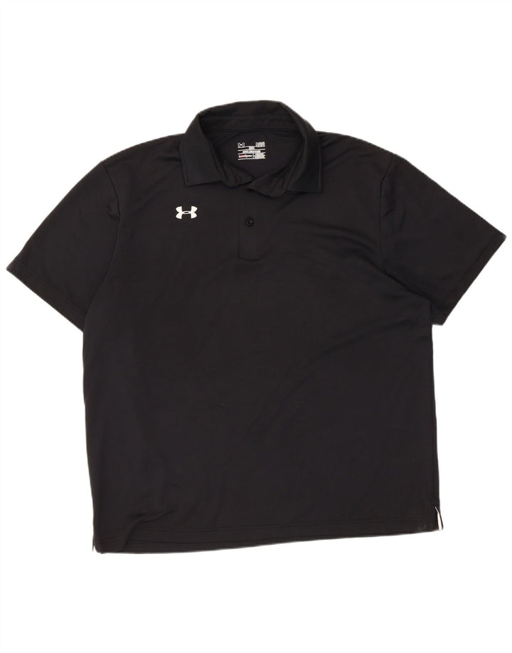 UNDER ARMOUR Mens Heat Gear Polo Shirt Large Black