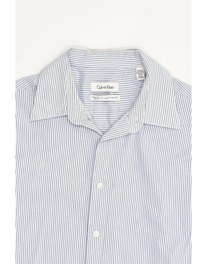 CALVIN KLEIN Mens Regular Fit Shirt Size 15 1/2  Medium Blue Pinstripe | Vintage Calvin Klein | Thrift | Second-Hand Calvin Klein | Used Clothing | Messina Hembry 