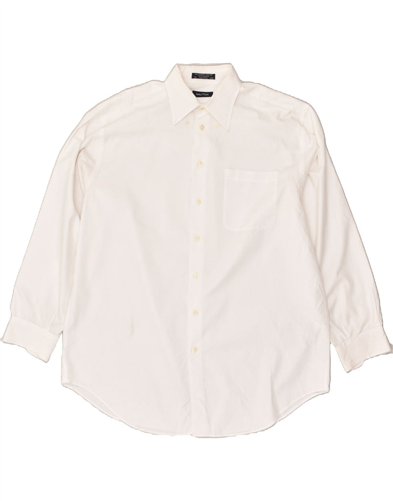 NAUTICA Mens Shirt Size 17 1/2 34-35 XL White Cotton | Vintage Nautica | Thrift | Second-Hand Nautica | Used Clothing | Messina Hembry 