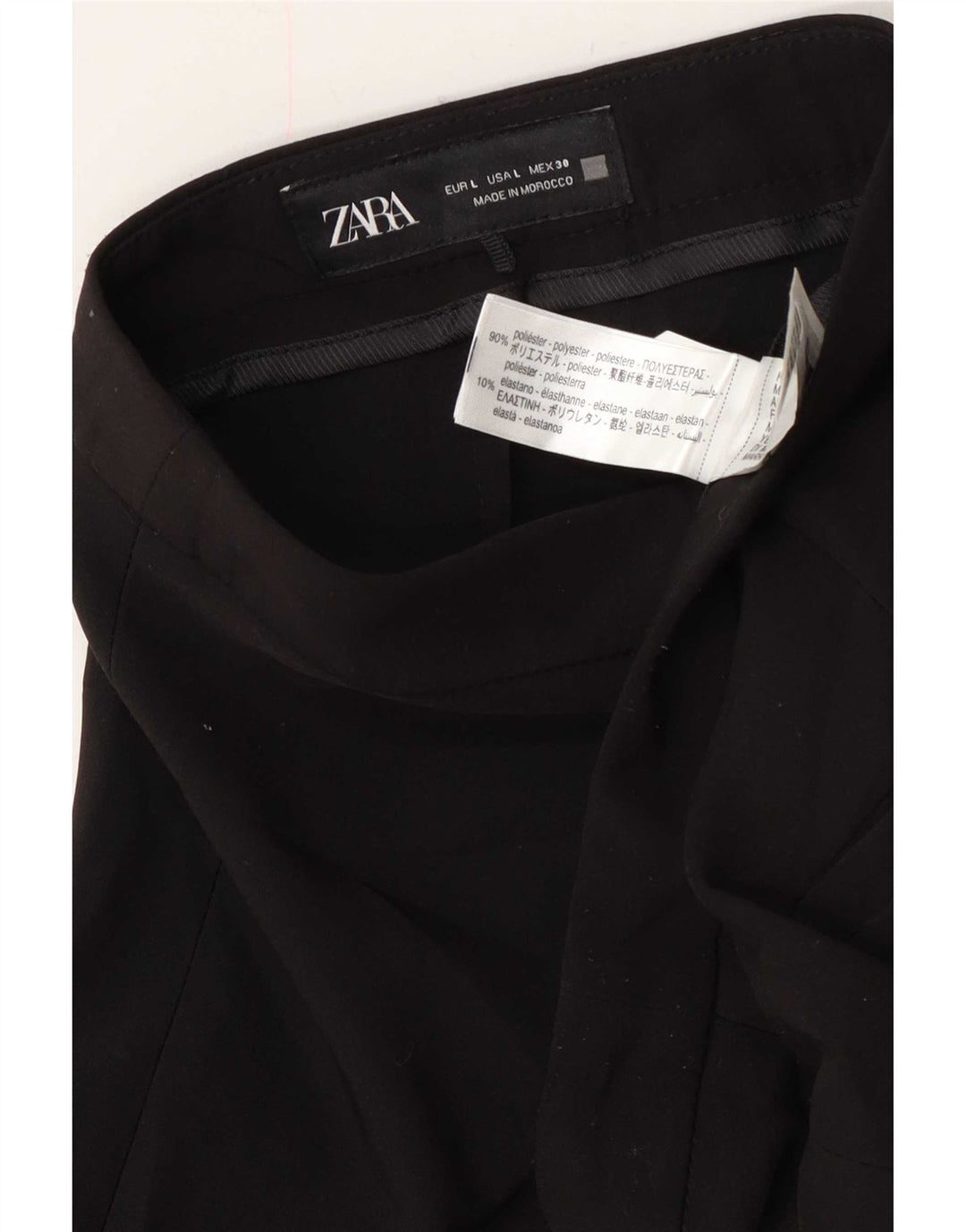 Zara Womens Straight Casual Trousers Large W30 L27 Black Polyester