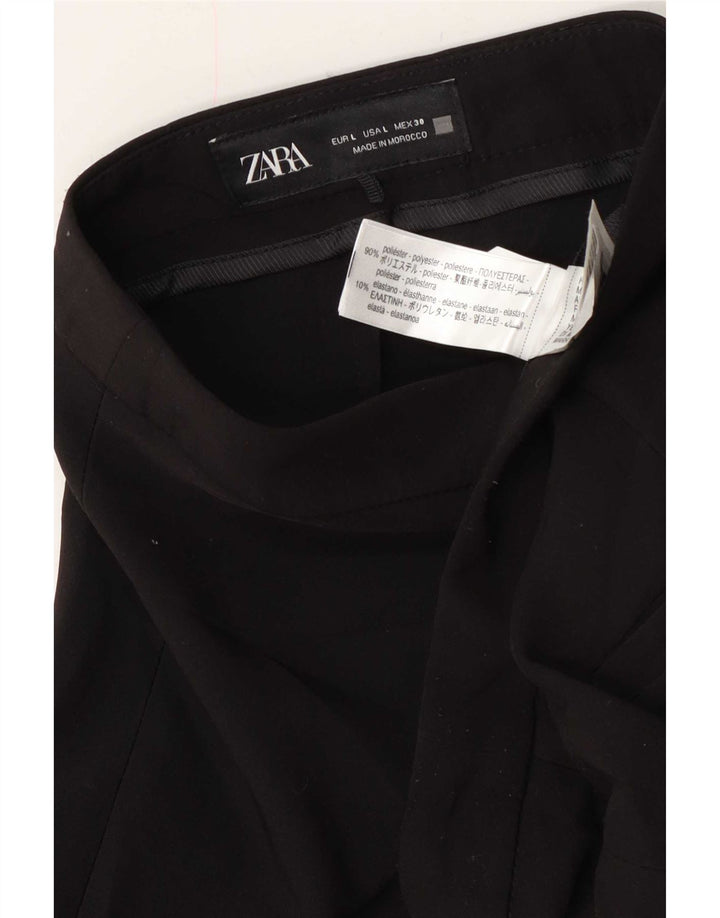 Zara Womens Straight Casual Trousers Large W30 L27 Black Polyester