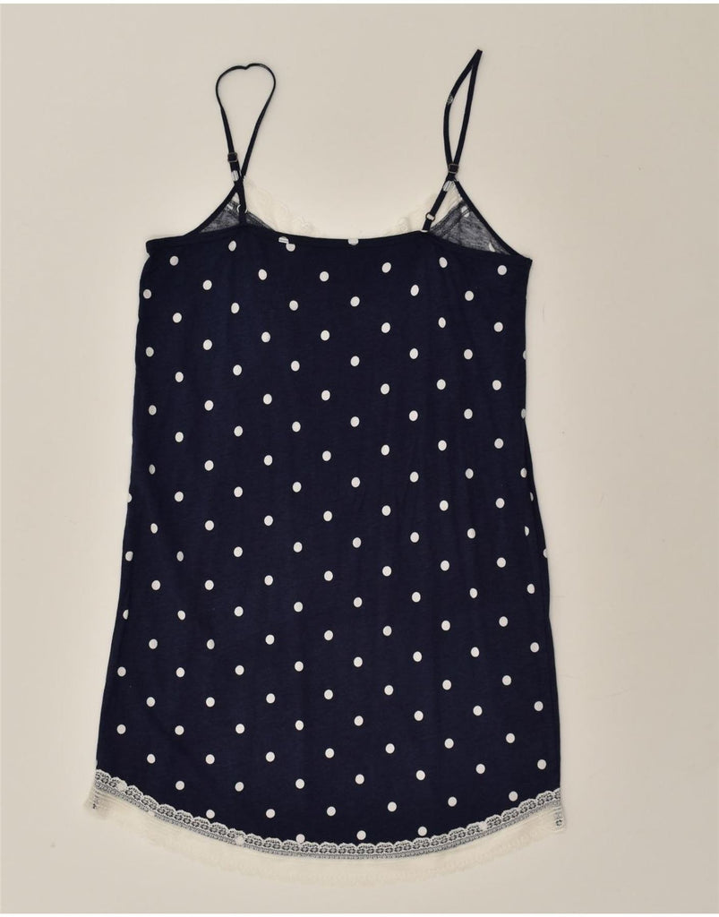 JOULES Womens Cami Top UK 12 Medium  Navy Blue Polka Dot | Vintage Joules | Thrift | Second-Hand Joules | Used Clothing | Messina Hembry 