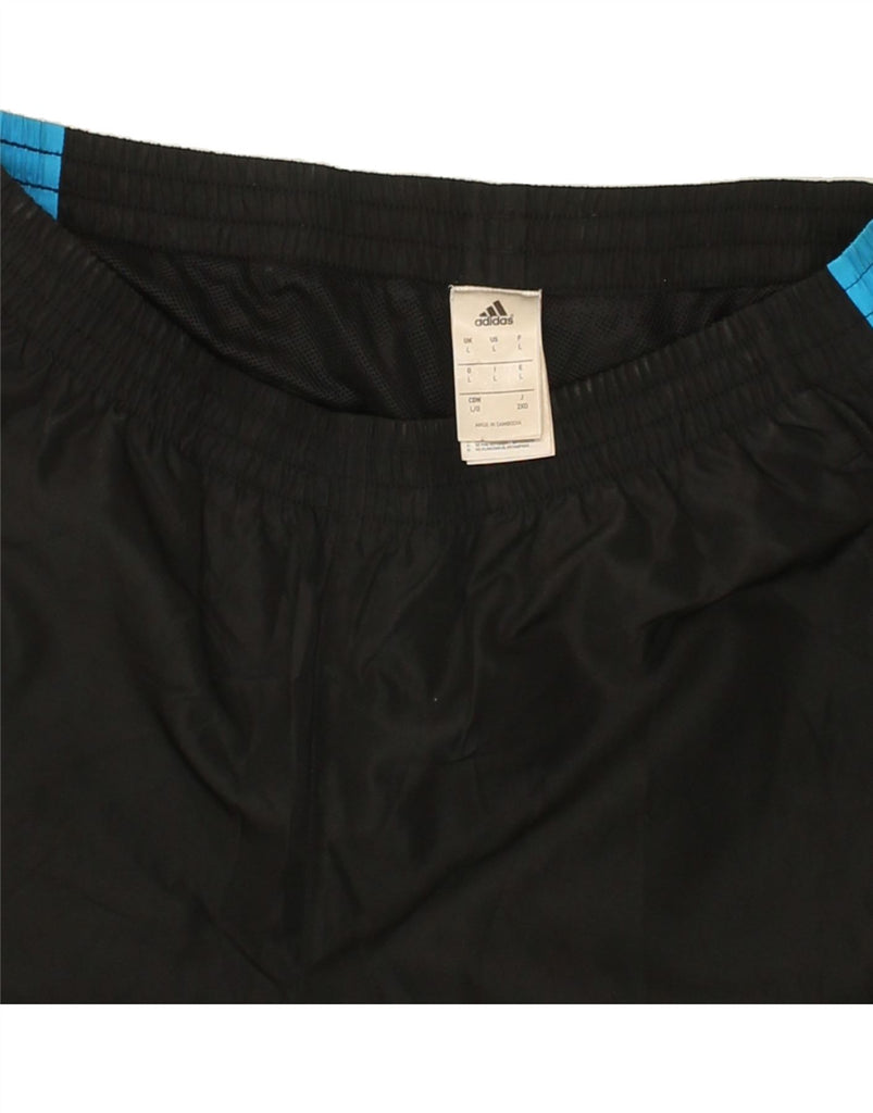 ADIDAS Mens Bermuda Sport Shorts Large Black Colourblock Polyester | Vintage Adidas | Thrift | Second-Hand Adidas | Used Clothing | Messina Hembry 