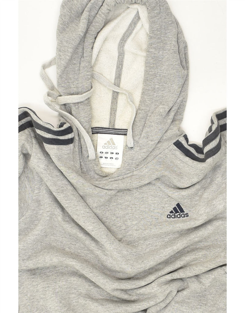 ADIDAS Mens Hoodie Jumper Small Grey Cotton | Vintage Adidas | Thrift | Second-Hand Adidas | Used Clothing | Messina Hembry 
