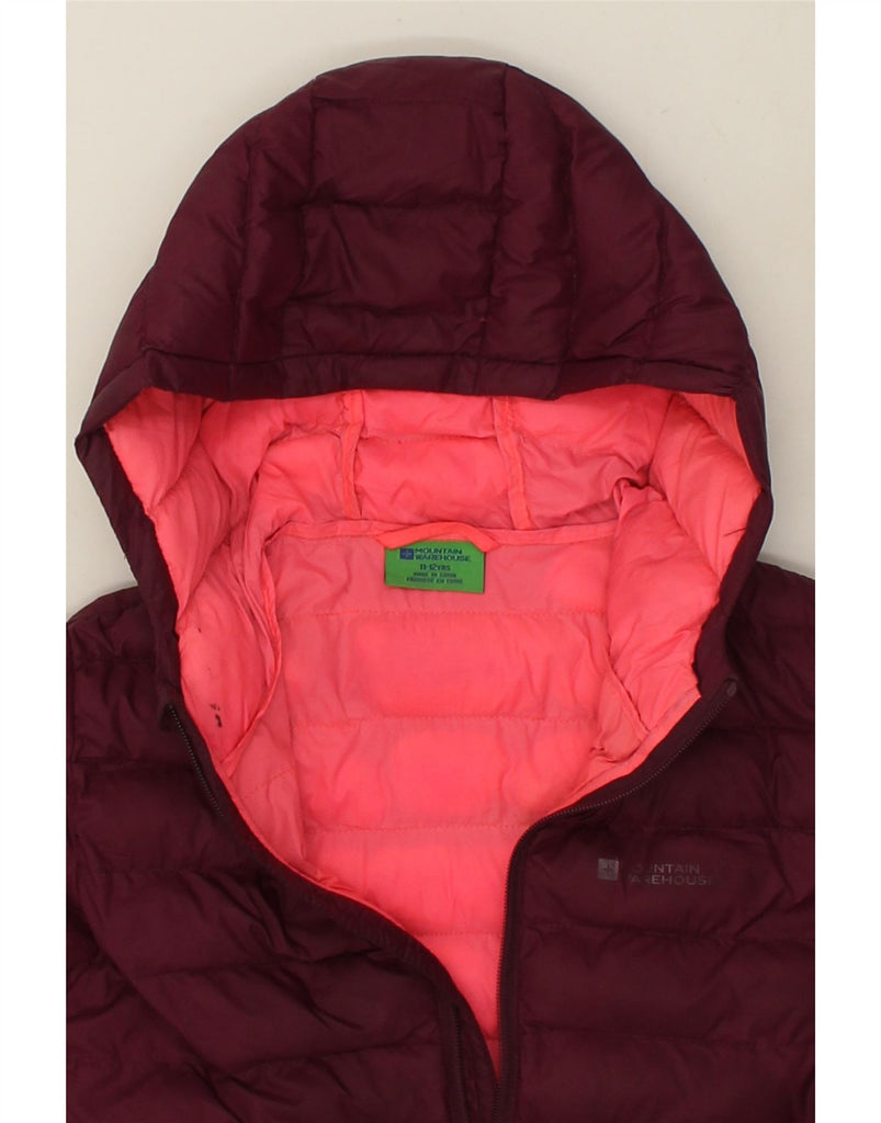 MOUNTAIN WAREHOUSE Girls Hooded Padded Jacket 11-12 Years Burgundy Nylon | Vintage Mountain Warehouse | Thrift | Second-Hand Mountain Warehouse | Used Clothing | Messina Hembry 