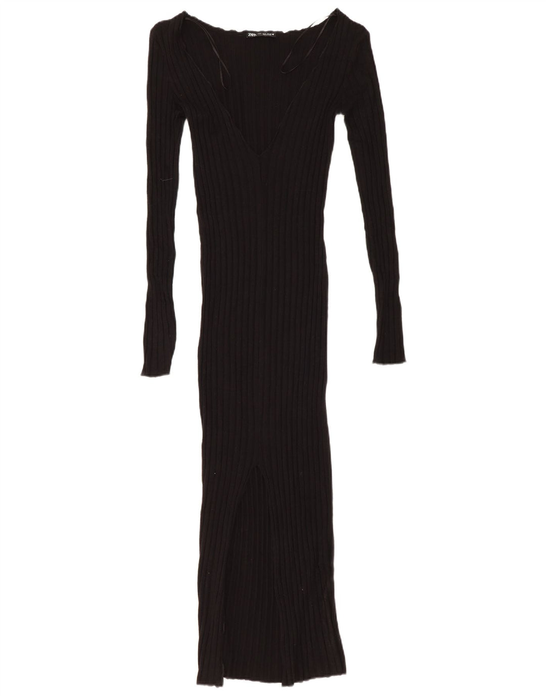 Zara Womens Maxi Bodycon Dress UK 8 Small Black Viscose