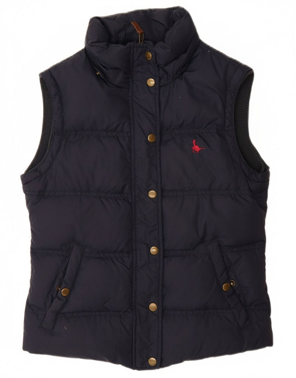 JACK WILLS Womens Padded Gilet UK 8 Small  Navy Blue Nylon