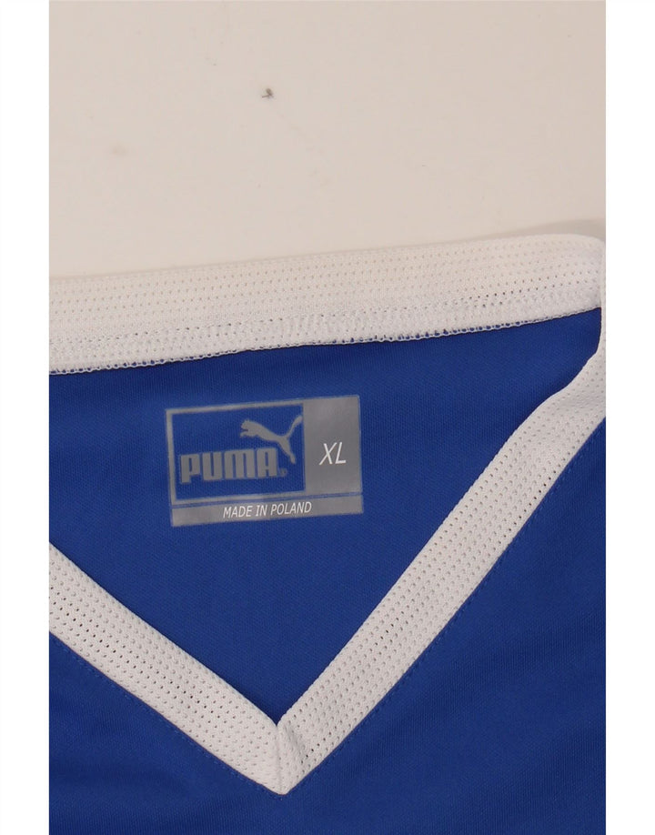 PUMA Mens Top Long Sleeve XL Blue Colourblock Polyester Vintage Puma and Second-Hand Puma from Messina Hembry 