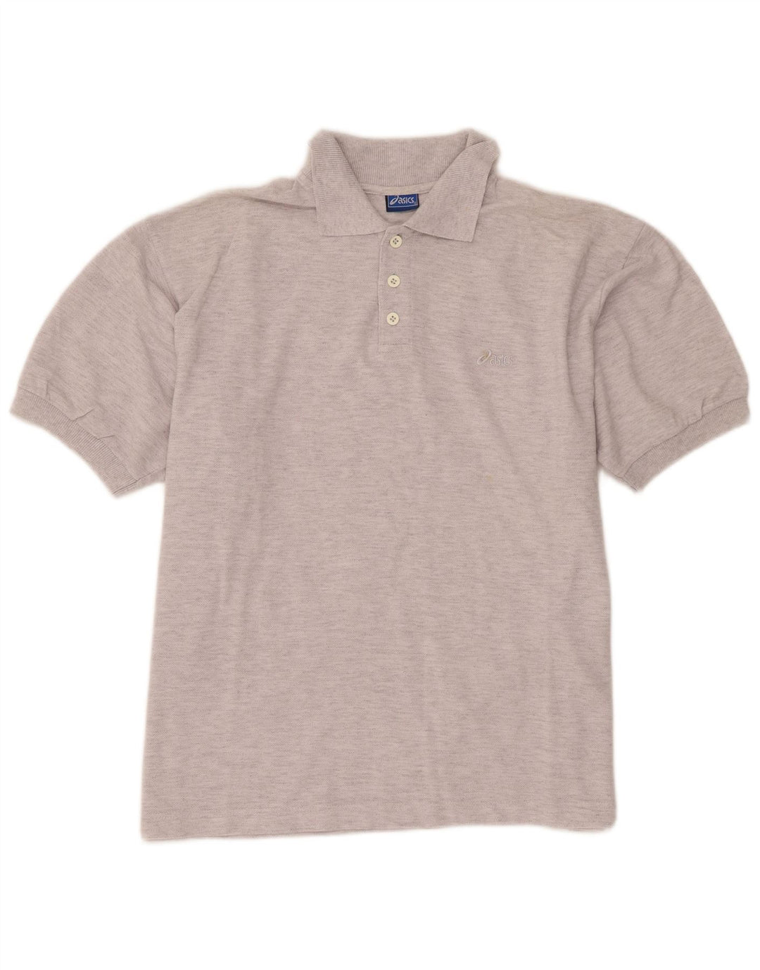 Asics Mens Polo Shirt XL Grey Flecked Cotton