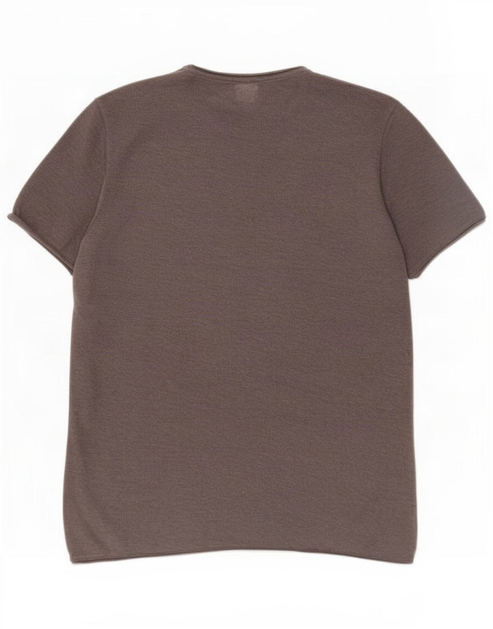 Zara Mens T-Shirt Top Large Grey Cotton