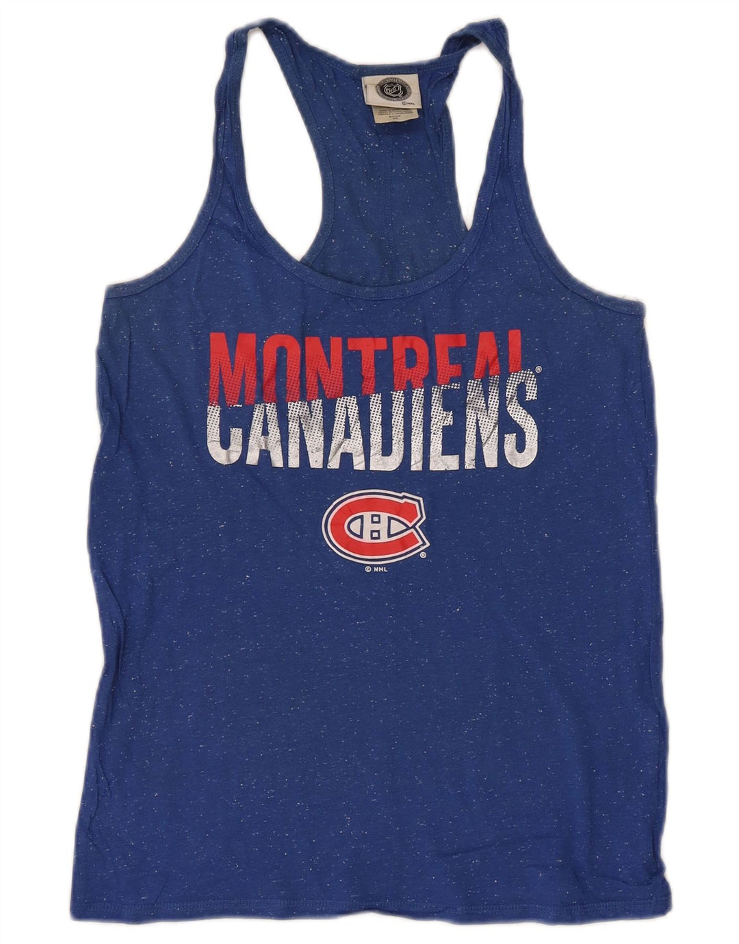 NHL Womens Montreal Canadiens Graphic Vest Top UK 10 Small Blue Flecked