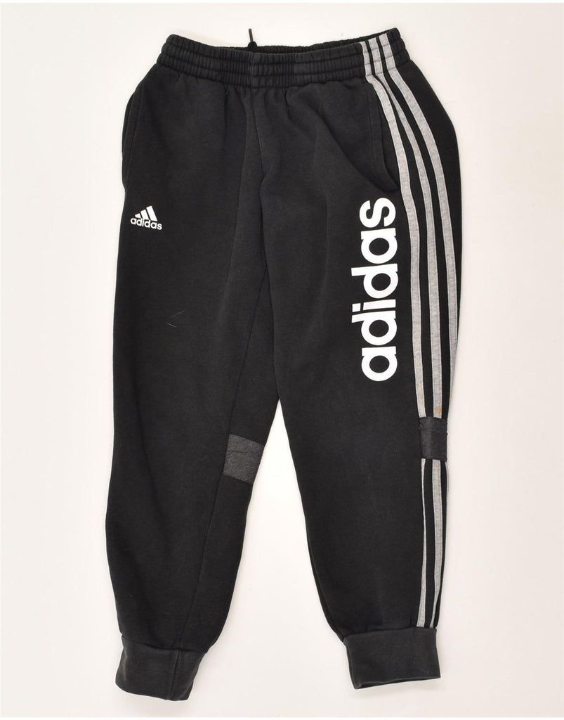 ADIDAS Boys Graphic Tracksuit Trousers Joggers 7-8 Years Black Cotton | Vintage Adidas | Thrift | Second-Hand Adidas | Used Clothing | Messina Hembry 