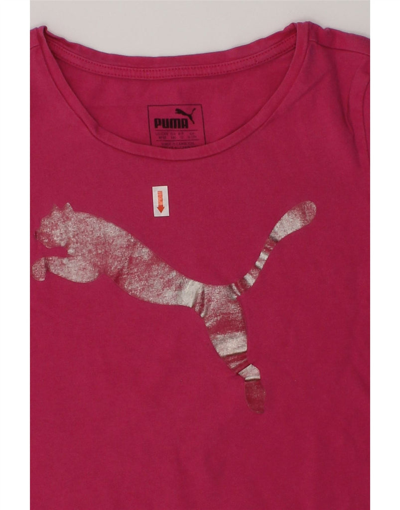 PUMA Girls Graphic T-Shirt Top 9-10 Years Pink | Vintage Puma | Thrift | Second-Hand Puma | Used Clothing | Messina Hembry 