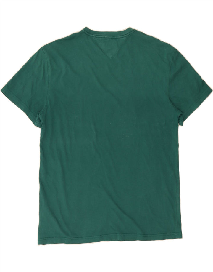 TOMMY HILFIGER Mens Regular Fit Graphic T-Shirt Top Medium Green Cotton Vintage Tommy Hilfiger and Second-Hand Tommy Hilfiger from Messina Hembry 