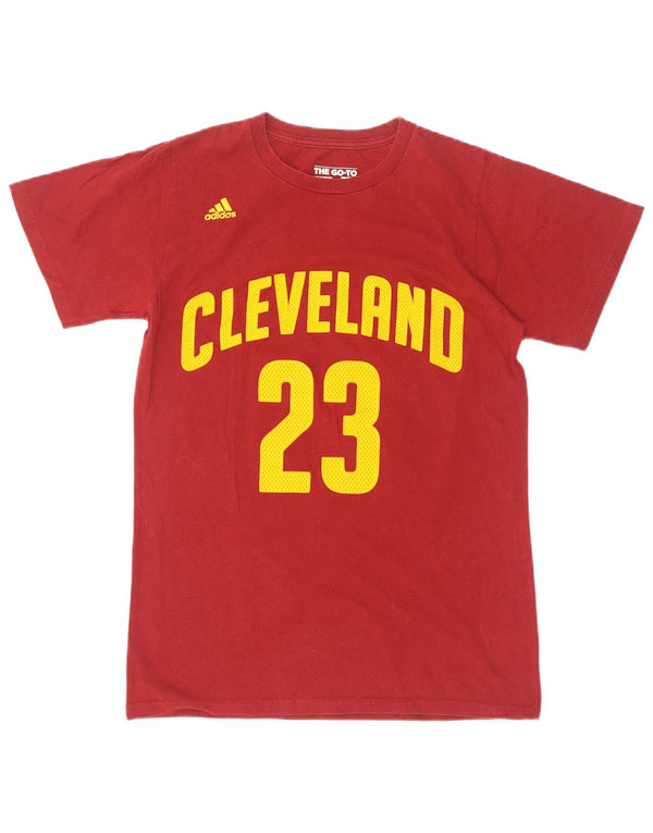 Adidas Mens Cleveland Graphic T-Shirt Top Small Red Cotton