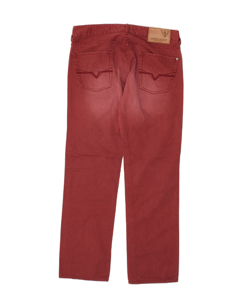 GUESS Mens Straight Jeans W32 L32 Red Cotton | Vintage Guess | Thrift | Second-Hand Guess | Used Clothing | Messina Hembry 