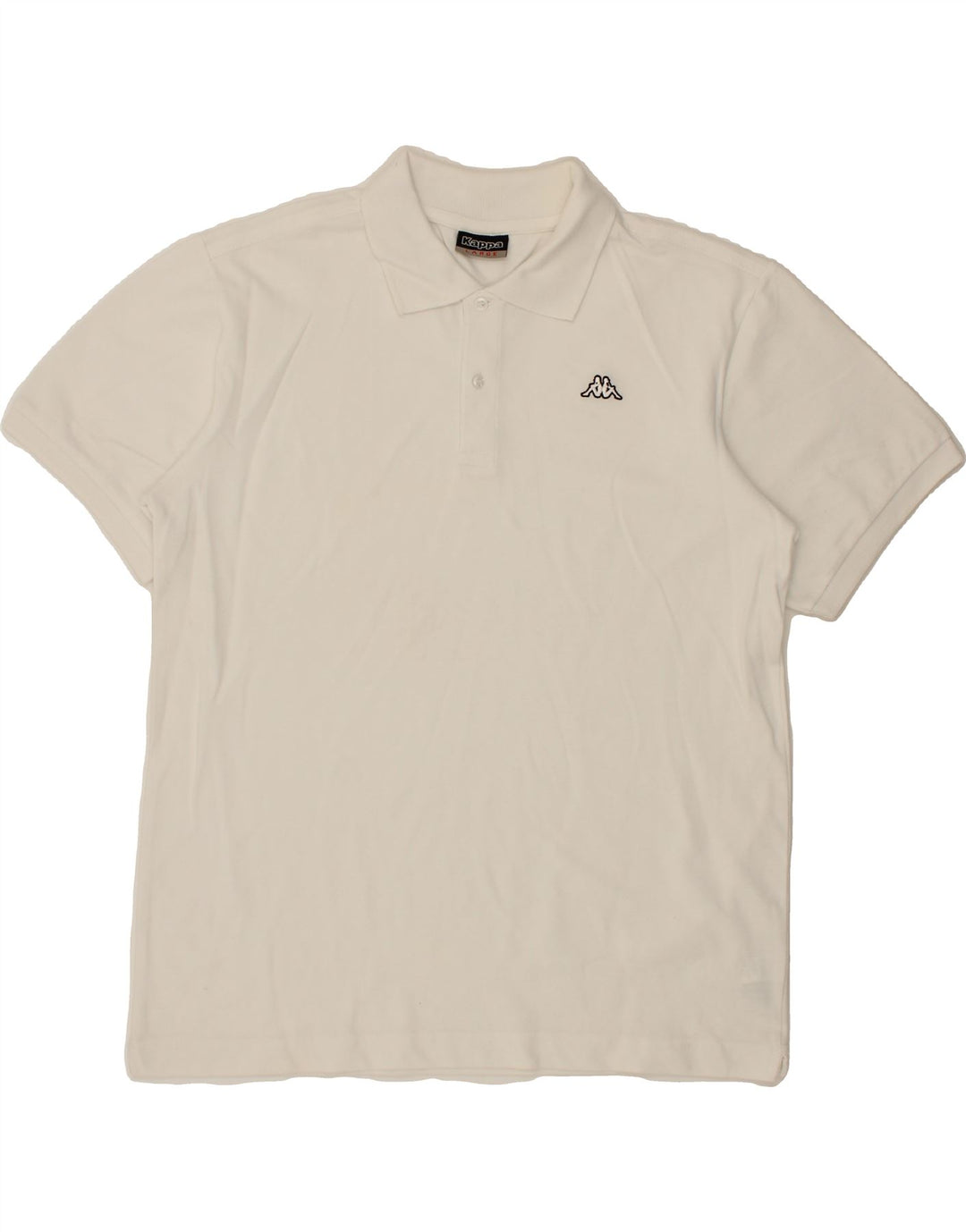 KAPPA Mens Polo Shirt Large White Cotton Vintage Kappa and Second-Hand Kappa from Messina Hembry 