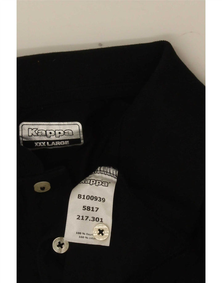 Kappa Mens Polo Shirt 3XL Black Cotton