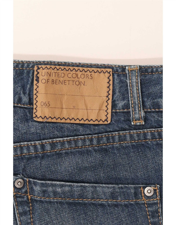 Benetton Womens Denim Shorts IT 42 Medium W30 Blue Cotton