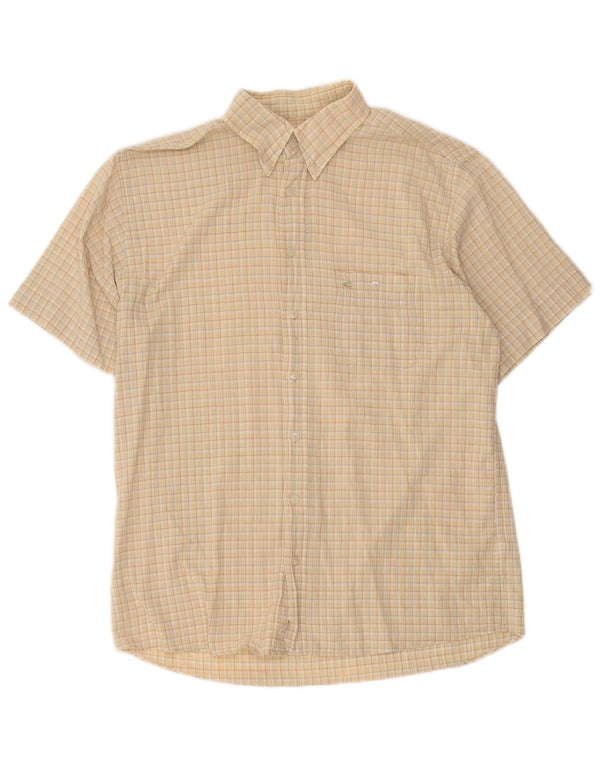 Camel Active Mens Short Sleeve Shirt Large Beige Check