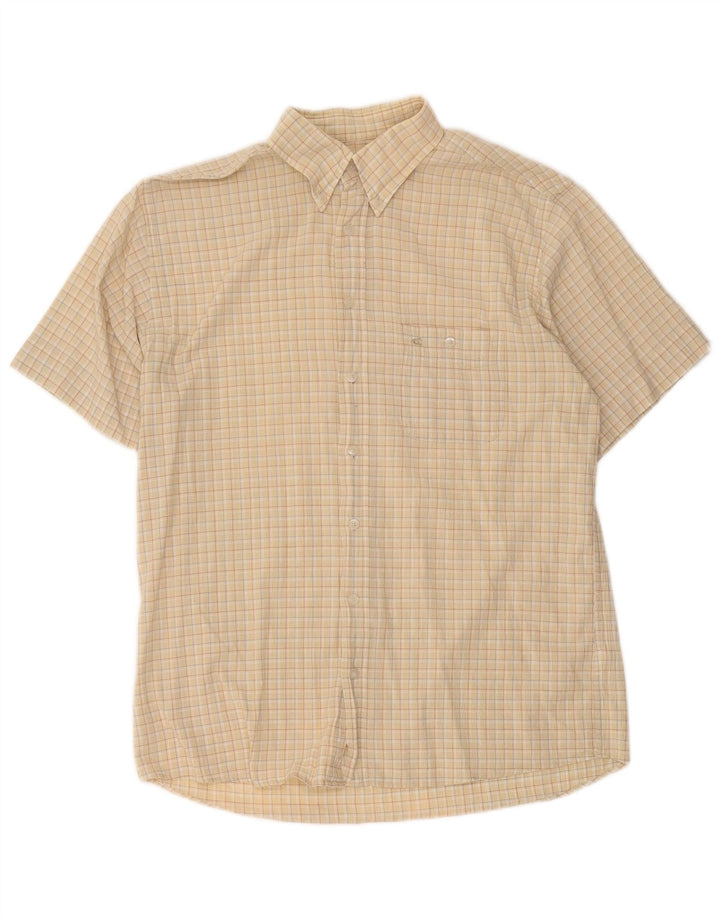 Camel Active Mens Short Sleeve Shirt Large Beige Check