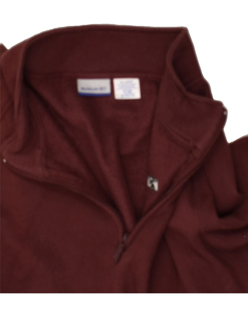 REEBOK Mens Zip Neck Sweatshirt Jumper 2XL Burgundy Cotton | Vintage Reebok | Thrift | Second-Hand Reebok | Used Clothing | Messina Hembry 