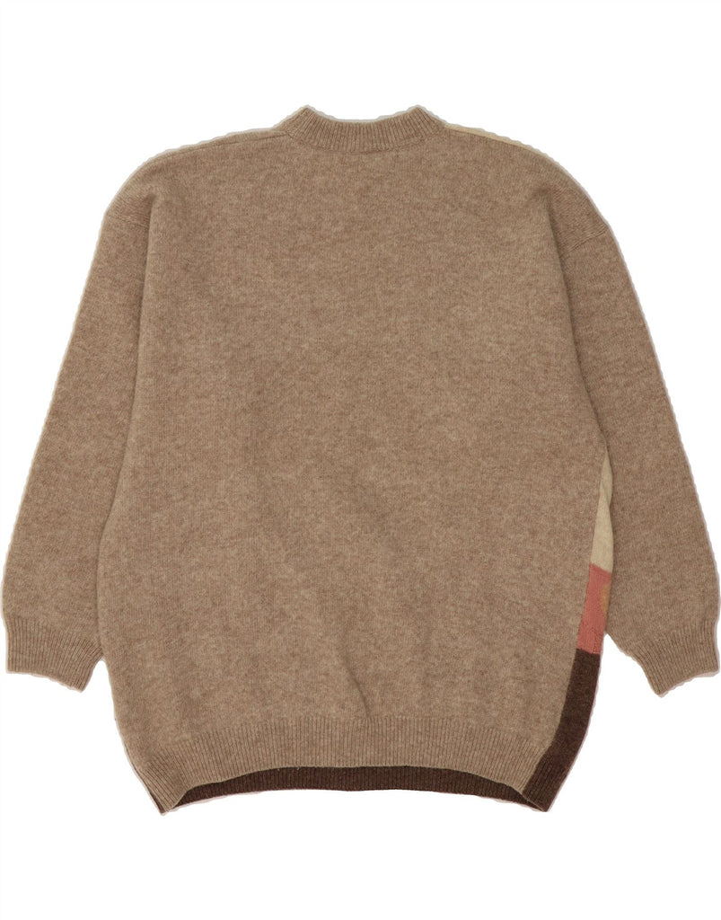 MICHEL BOYARD Womens Crew Neck Jumper Sweater UK 16 Large Grey Colourblock Vintage Michel Boyard and Second-Hand Michel Boyard from Messina Hembry 