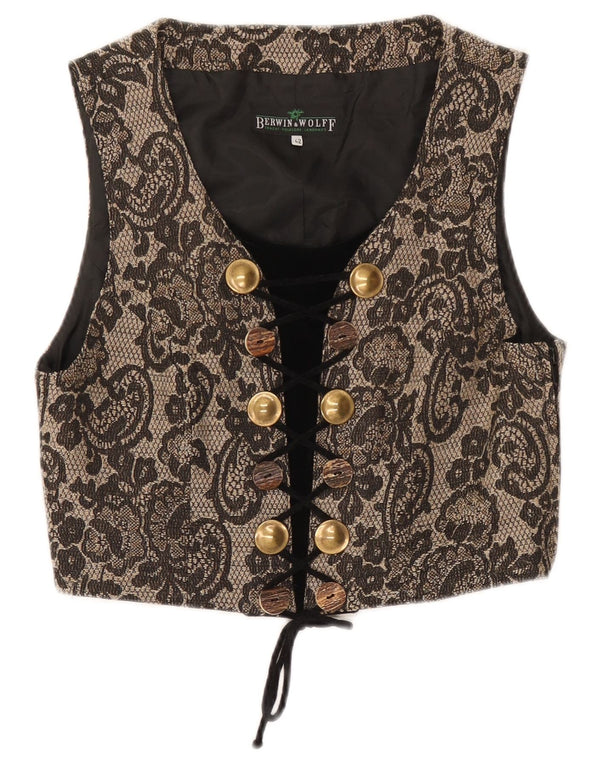 Berwin & Wolff Womens Sleeveless Corset Top IT 42 Medium Beige Floral