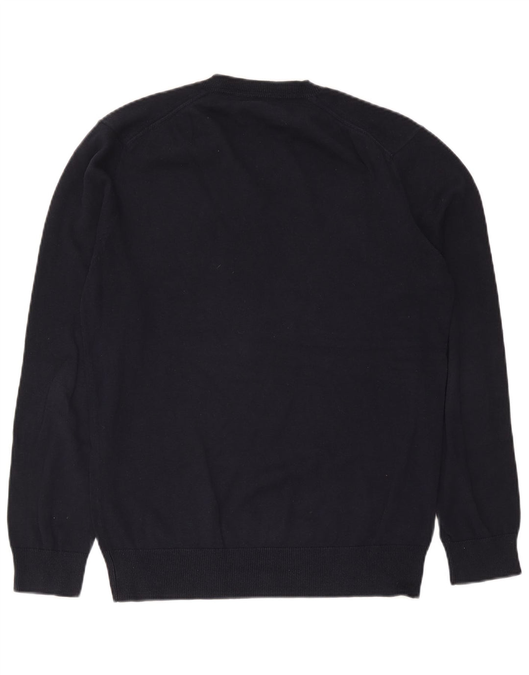 French Connection Mens V-Neck Jumper Sweater Medium Navy Blue Cotton