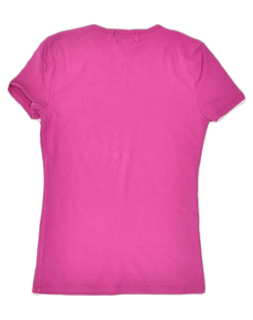 RALPH LAUREN Womens Petite T-Shirt Top UK 12 Medium Pink Cotton | Vintage Ralph Lauren | Thrift | Second-Hand Ralph Lauren | Used Clothing | Messina Hembry 