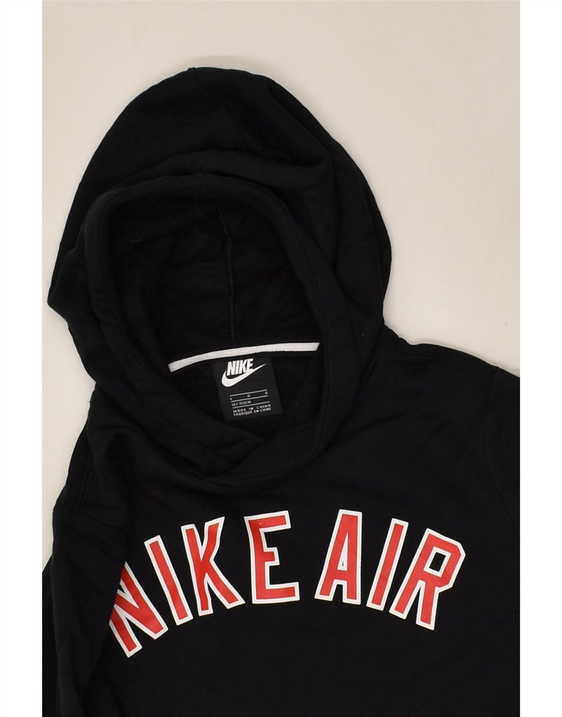 NIKE Boys Graphic Hoodie Jumper 12-13 Years Large Black Cotton | Vintage Nike | Thrift | Second-Hand Nike | Used Clothing | Messina Hembry 