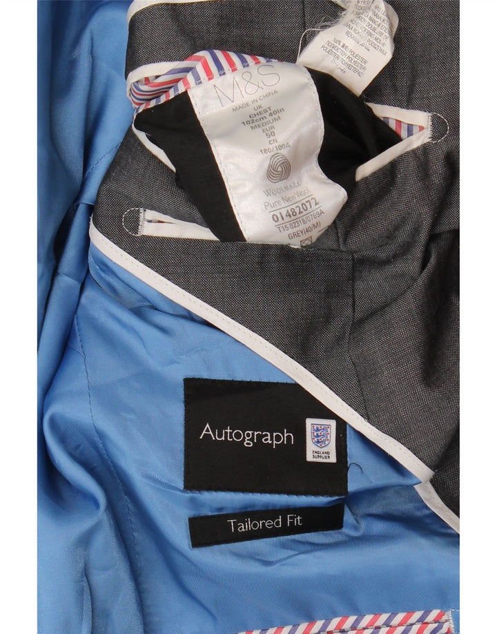 MARKS & SPENCER Mens Autograph 2 Button Blazer Jacket UK 40 Medium Grey