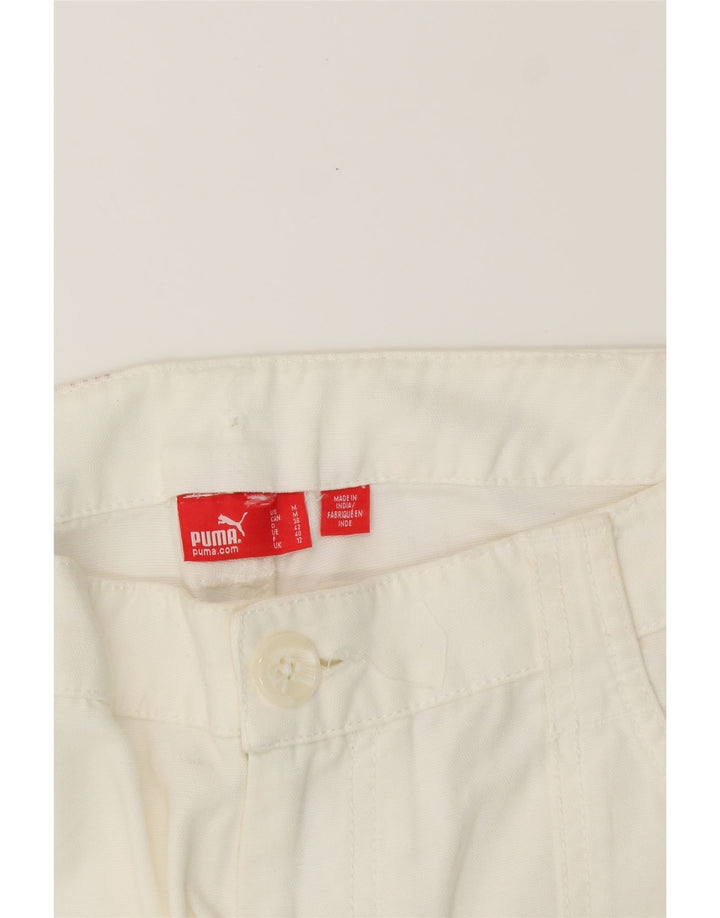 PUMA Womens Crop Straight Cargo Trousers UK 12 Medium W32 L26 White Vintage Puma and Second-Hand Puma from Messina Hembry 