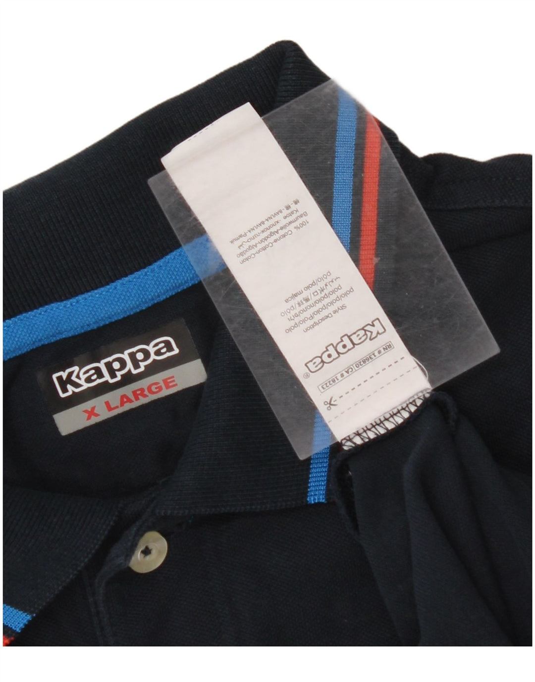KAPPA Mens Polo Shirt XL Navy Blue Cotton