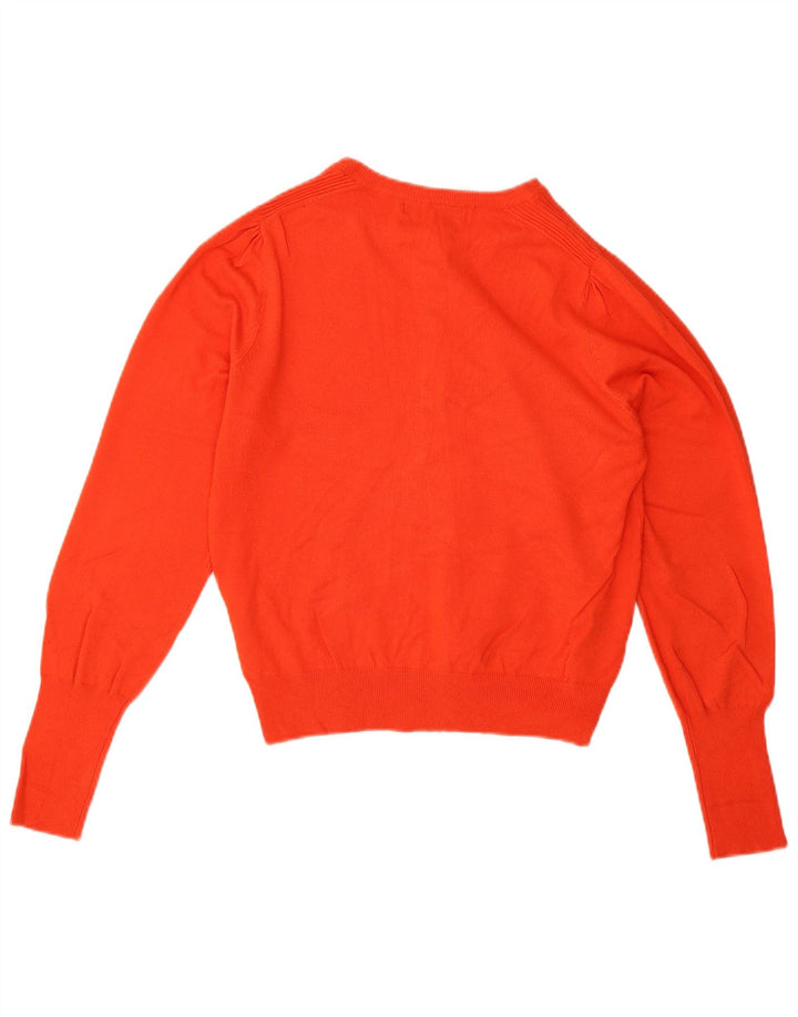 Marks & Spencer Womens Cardigan Sweater UK 12 Medium Orange Viscose