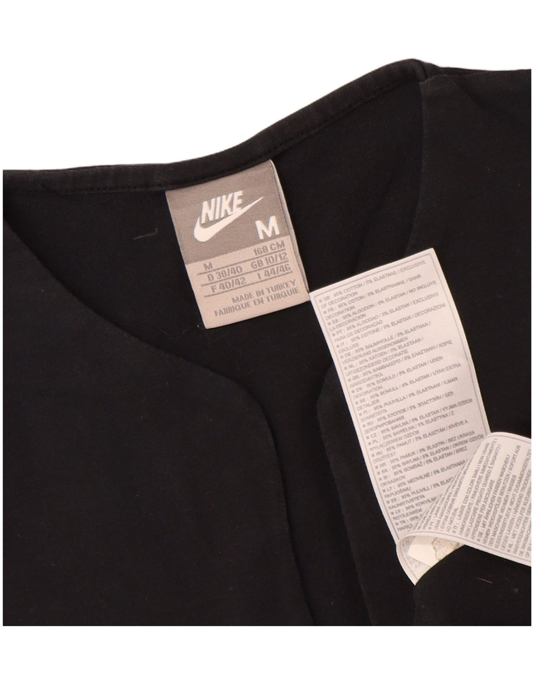 Nike Womens T-Shirt Top UK 10/12 Medium Black Cotton