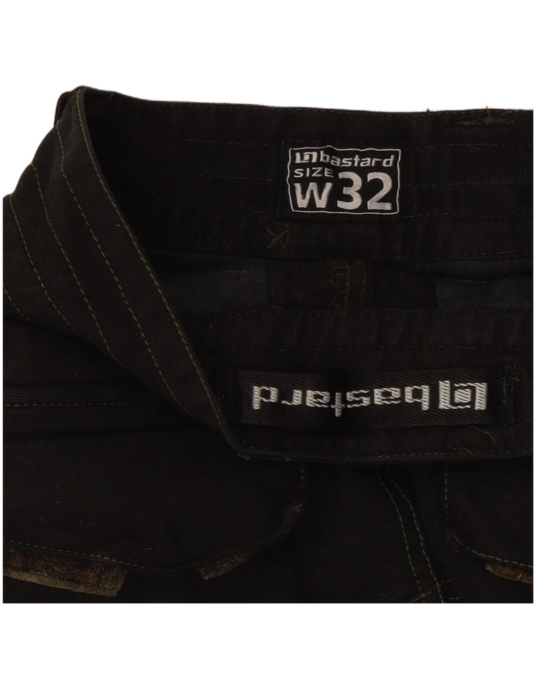 BASTARD Mens Cargo Shorts W32 Medium Black Cotton