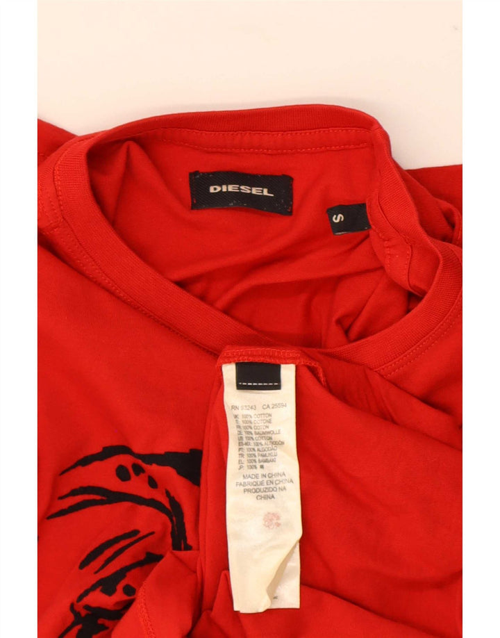 Diesel Mens Graphic T-Shirt Top Small Red