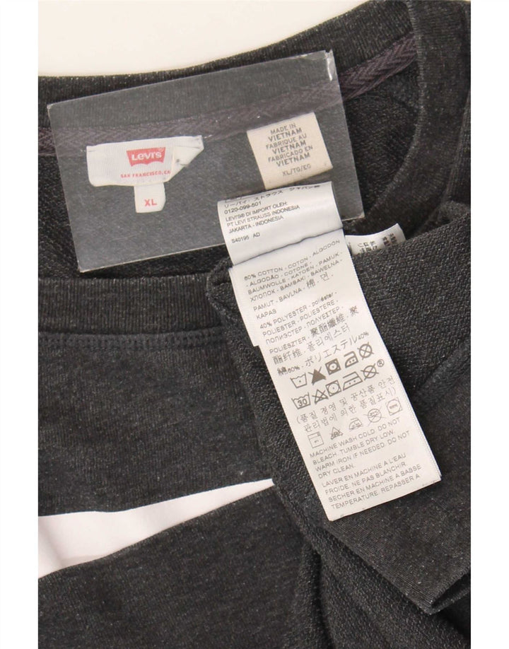 Levi's Womens Graphic Sweatshirt Jumper UK 18 XL Grey Cotton