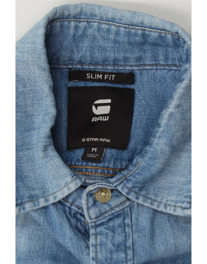G-Star Mens Slim Fit Denim Shirt Medium Blue