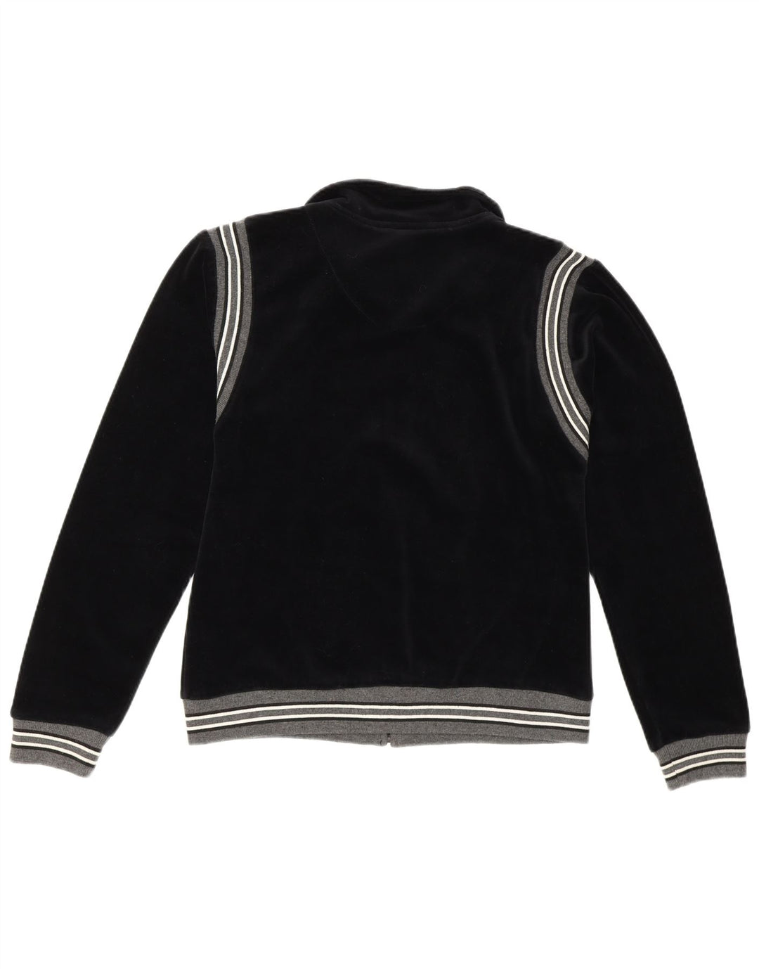 Vintage Womens Tracksuit Top Jacket EU 36/38 Small Black Striped Cotton