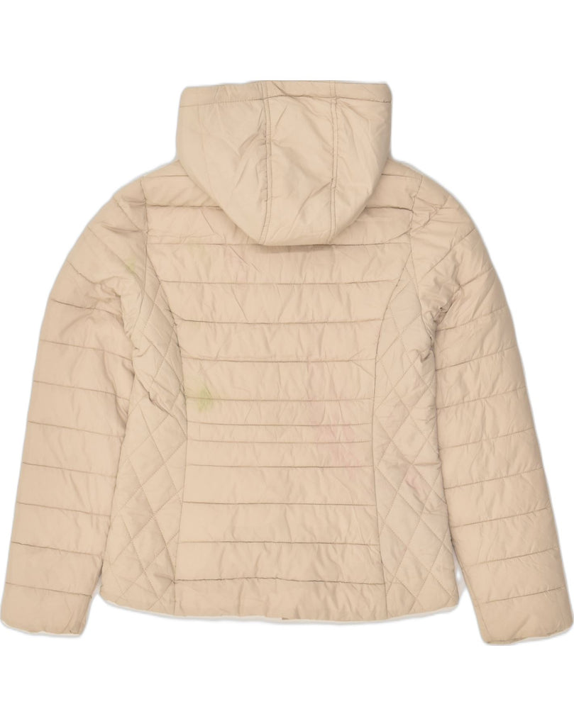 JOULES Womens Hooded Padded Jacket UK 10 Small Beige Polyester | Vintage Joules | Thrift | Second-Hand Joules | Used Clothing | Messina Hembry 