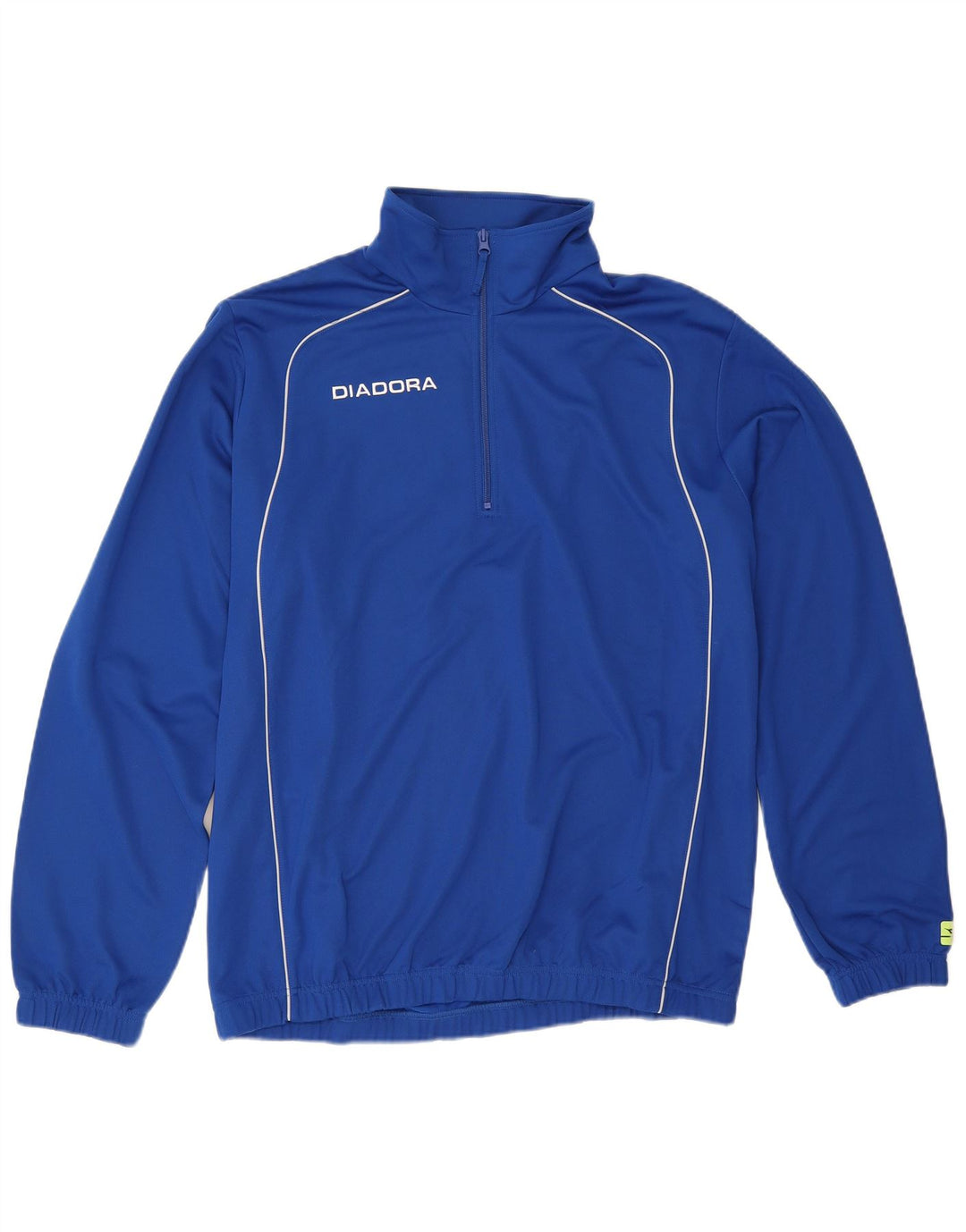 Diadora Mens Zip Neck Pullover Tracksuit Top XL Blue Polyester