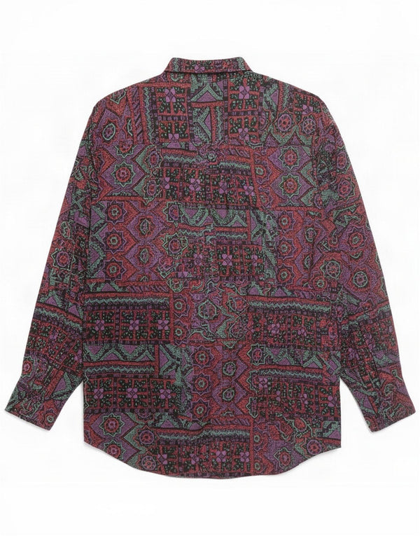 Vintage Mens Shirt XL Multicoloured Geometric Viscose Retro