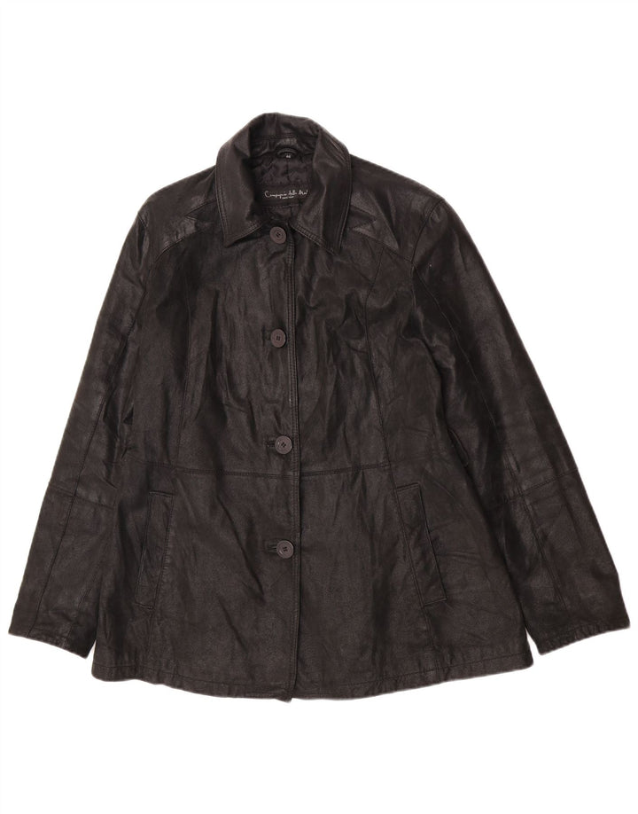 Vintage Womens Leather Jacket IT 46 Large Black Leather