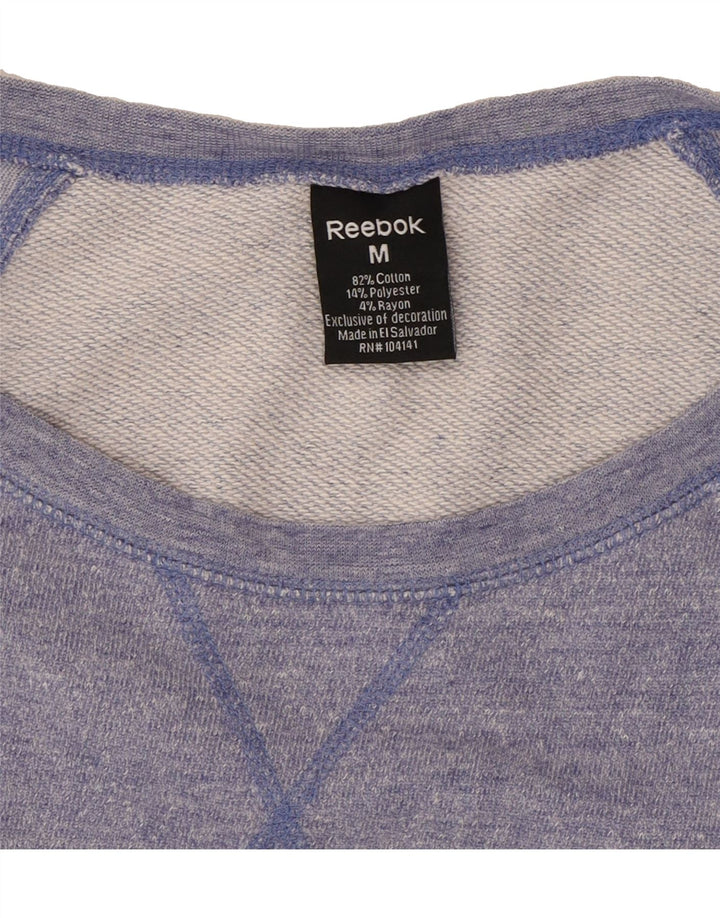 REEBOK Womens Sweatshirt Jumper UK 14 Medium Blue Cotton Vintage Reebok and Second-Hand Reebok from Messina Hembry 