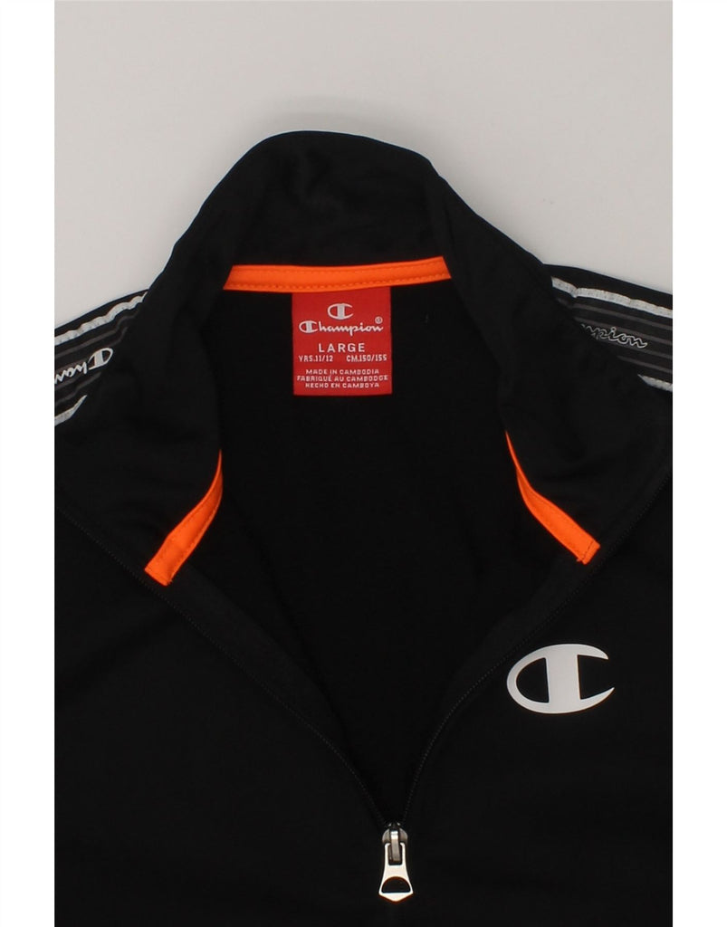 CHAMPION Boys Tracksuit Top Jacket 11-12 Years Large  Black Polyester | Vintage Champion | Thrift | Second-Hand Champion | Used Clothing | Messina Hembry 