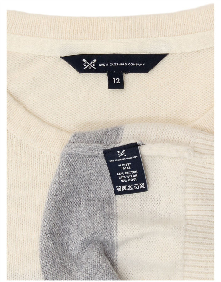 Crew Clothing Womens Crew Neck Jumper Sweater UK 12 Medium Off White