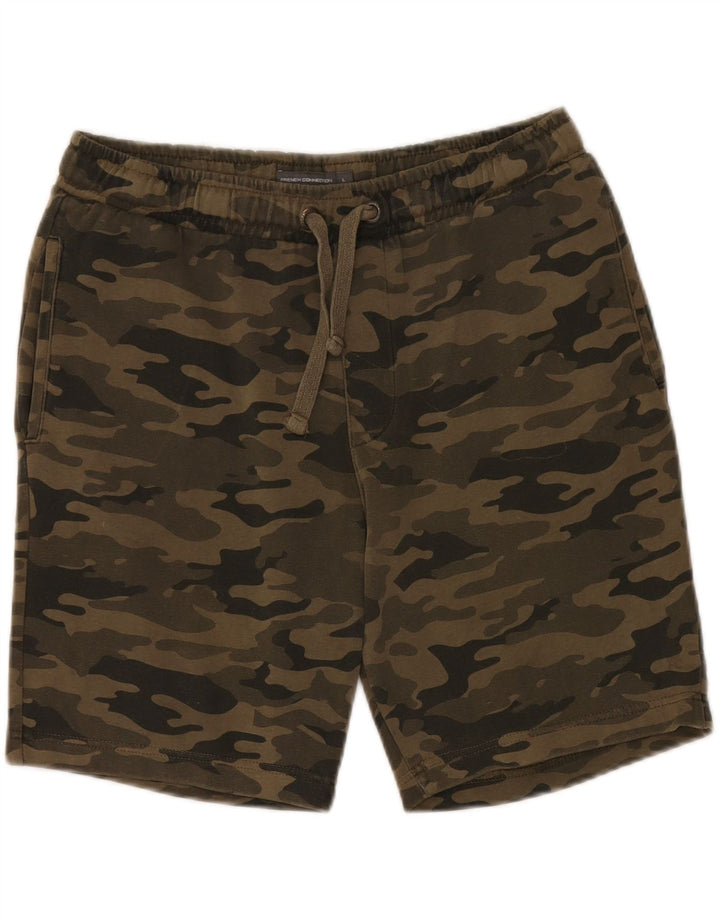French Connection Mens Sport Shorts Large  Khaki Camouflage Cotton