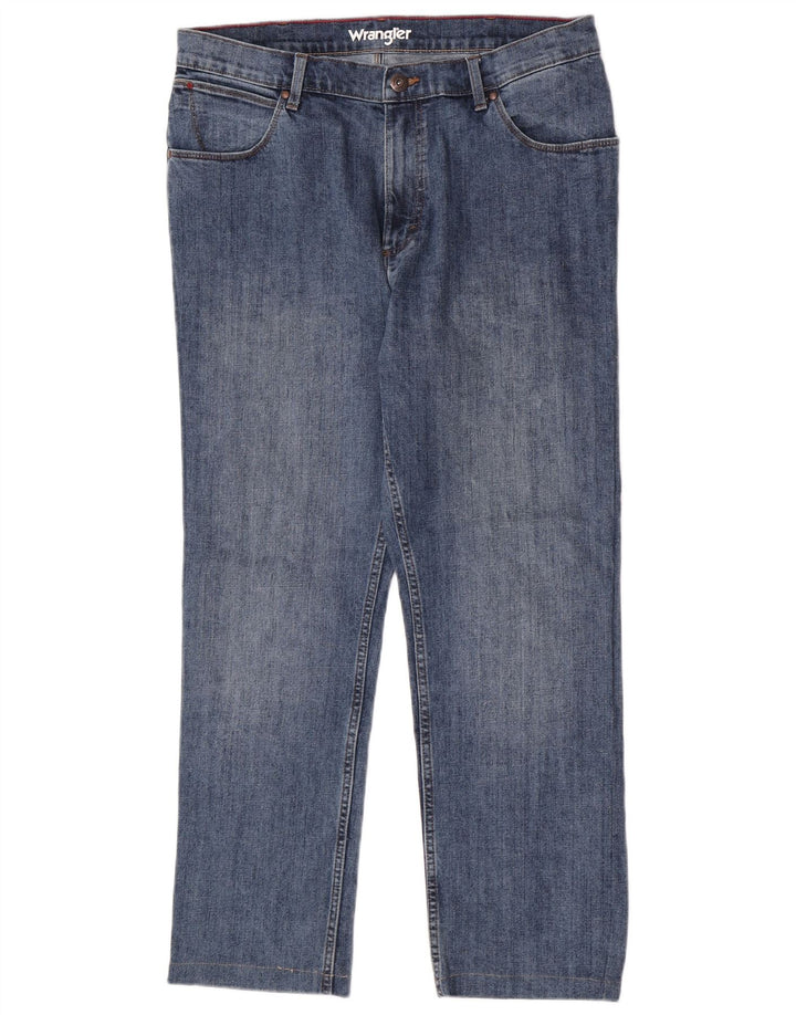 Wrangler Mens Straight Jeans W36 L29 Blue Cotton